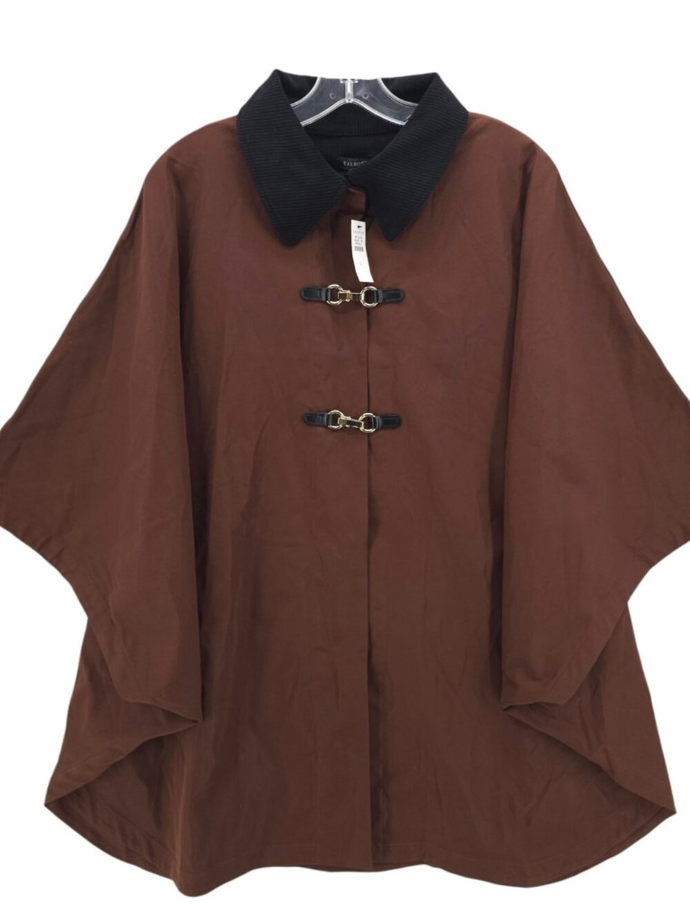 NWT TALBOTS Brown Woven Water Resistant Cape Buckle Closure LARGE